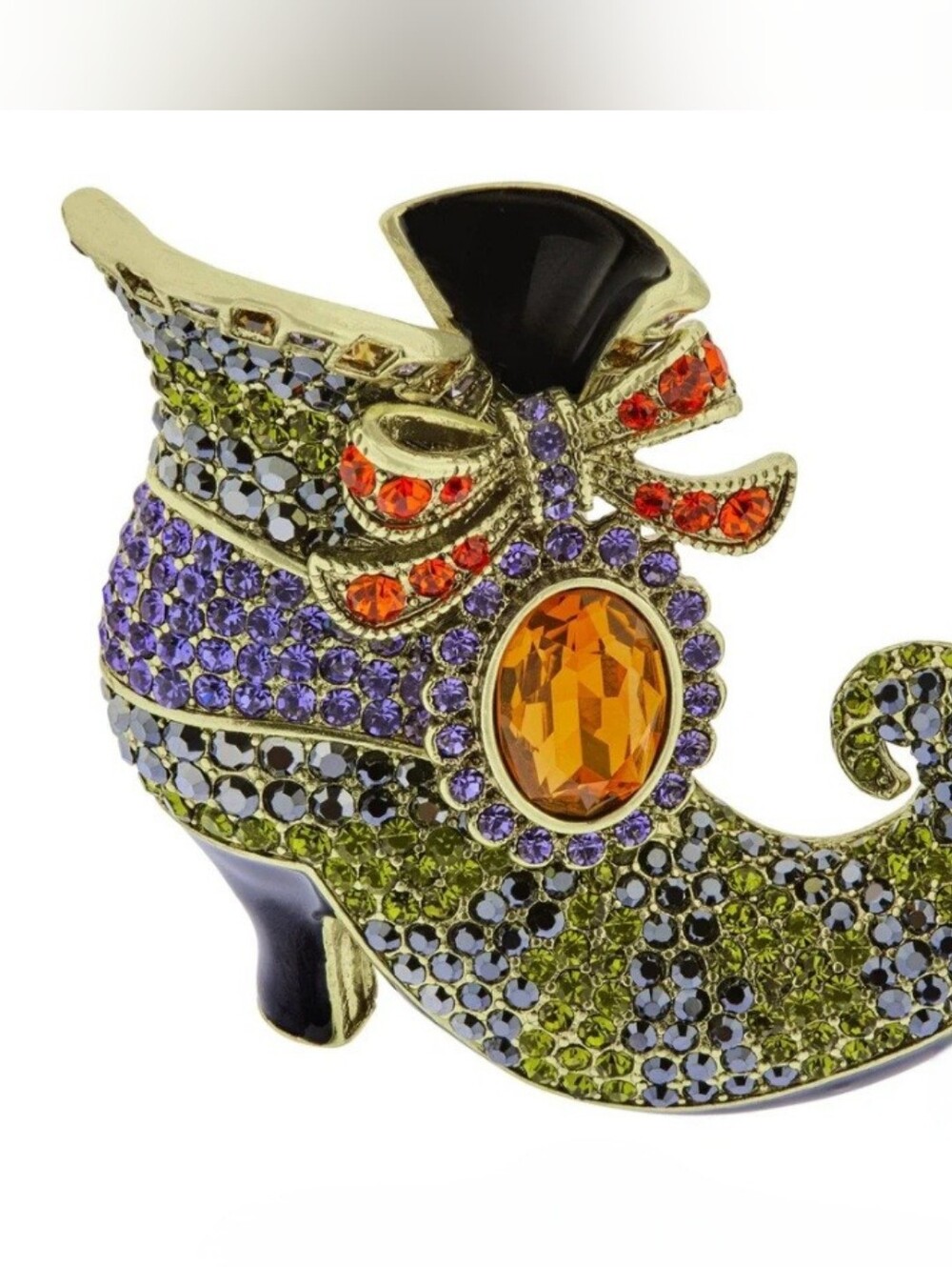 HEIDI DAUS Walk Witch Way SWAROVSKI Crystal Halloween Witch Boot Shoe Brooch Pin - Picture 11 of 14